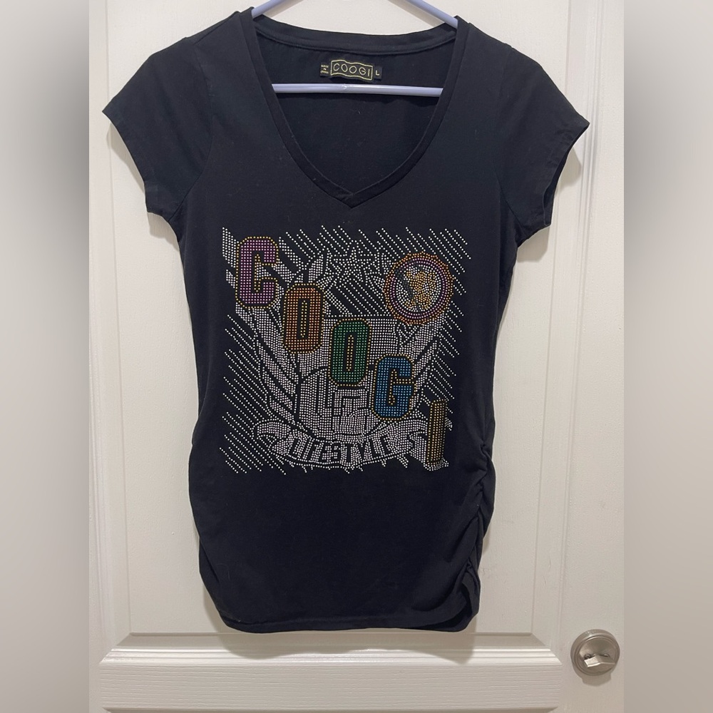 COOGI Black Tee with Vibrant Graphic Design